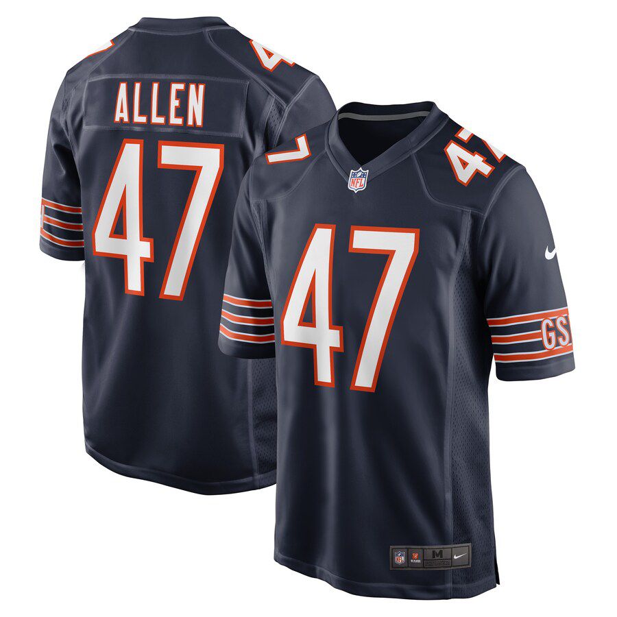 Men Chicago Bears #47 Chase Allen Nike Navy Game Player NFL Jersey